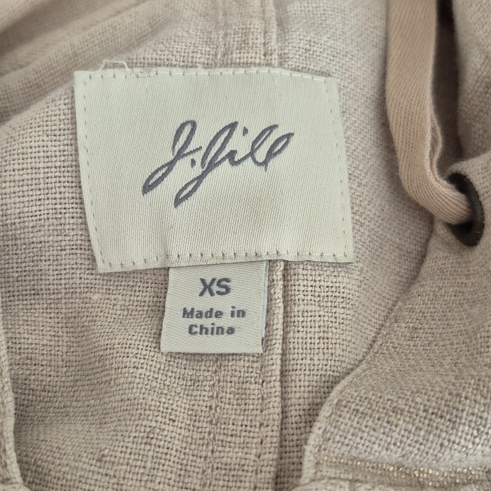 J. Jill Khaki Utility Jacket with Subtle Gold Shimmer Sz XS - Picture 12 of 16